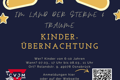Kinder&uuml;bernachtung 2026 - Im Land der Sterne & Tr&auml;ume